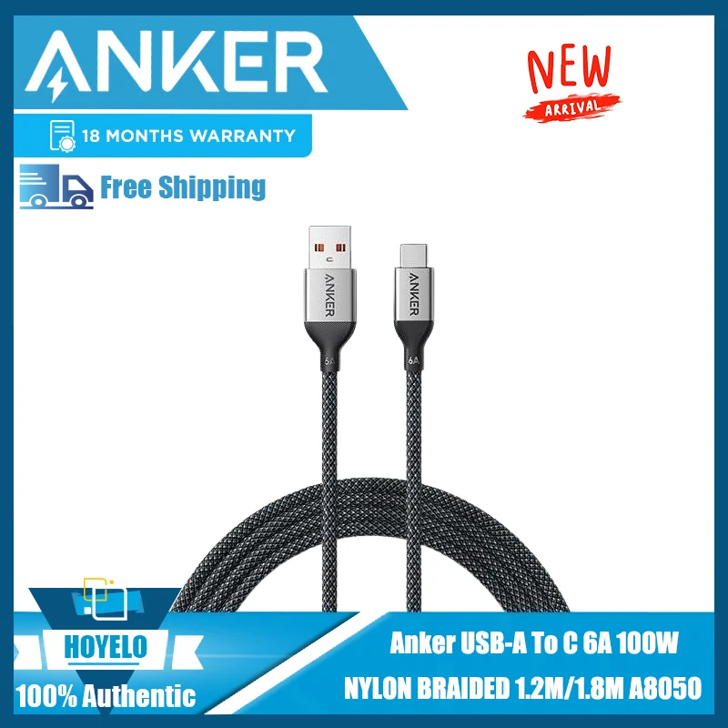 Anker USB-A a tipo C 100W cable de datos de carga rápida 6A cable de carga rápida de alta corriente para Samsung,Xiaomi,Huawei