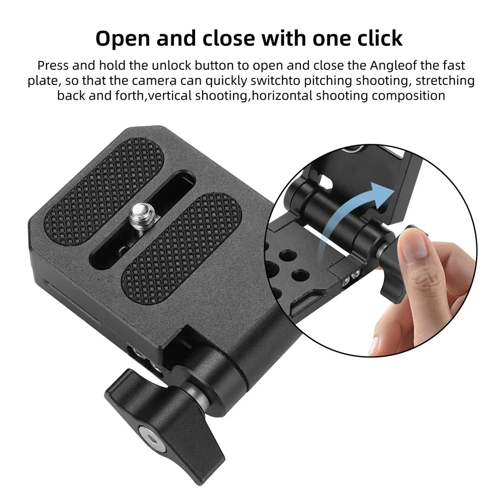 Mise à niveau de la plaque de dégagement rapide pour appareil photo pliant, commutateur vertical et horizontal, stabilisateur de monopode DSLR, IL, Nikon, Sony