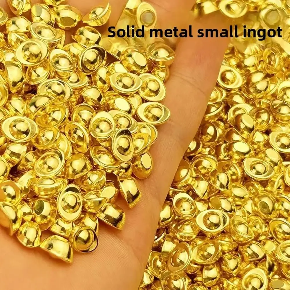 50/100Pcs Durable Alloy Small Gold Bar Solid Mini Wealth Attraction Ornament Golden Brick Craft Home Decoration