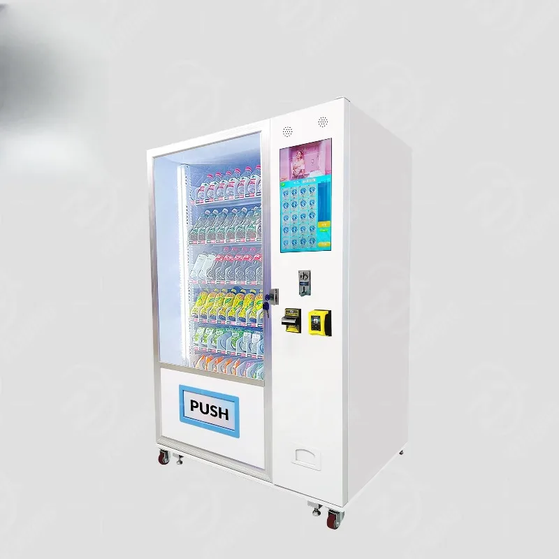 Low Maintenance Touch Screen Credit Card Reader Stainless Steel Smart Locker Vending Machine for Water Food Fresh Flowers