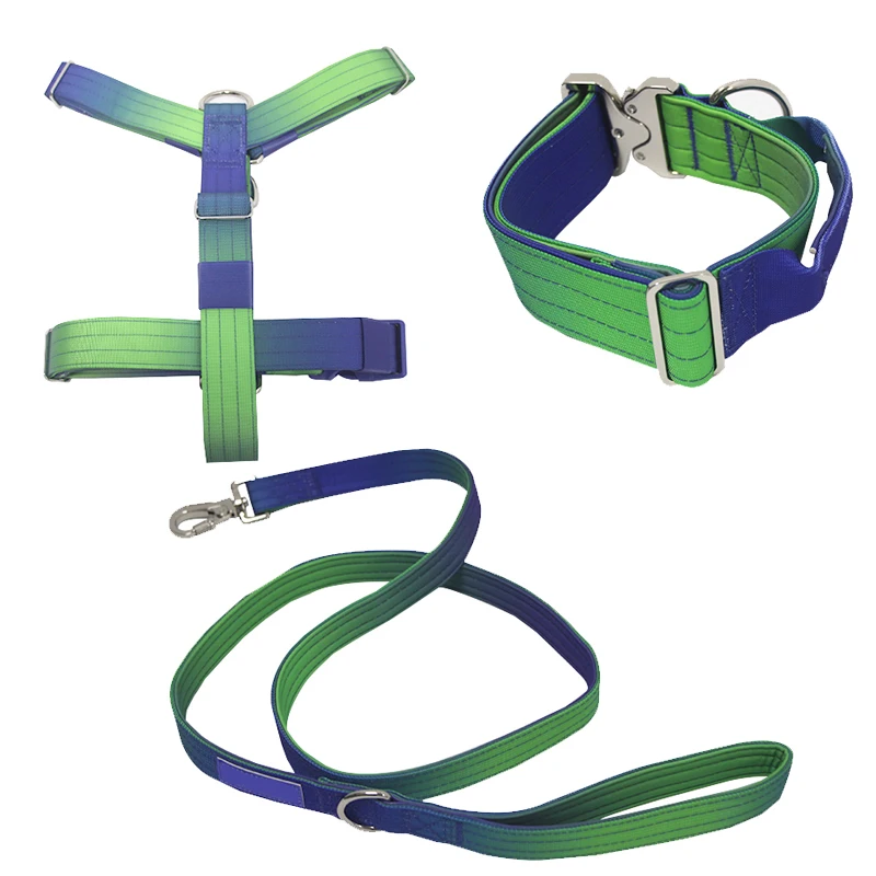 Dog Collar Nylon Gradient Widened 5cm Anti-Strangulation Anti-Explosion Adjustable Dog Collar Outdoor Products Pet Accessories