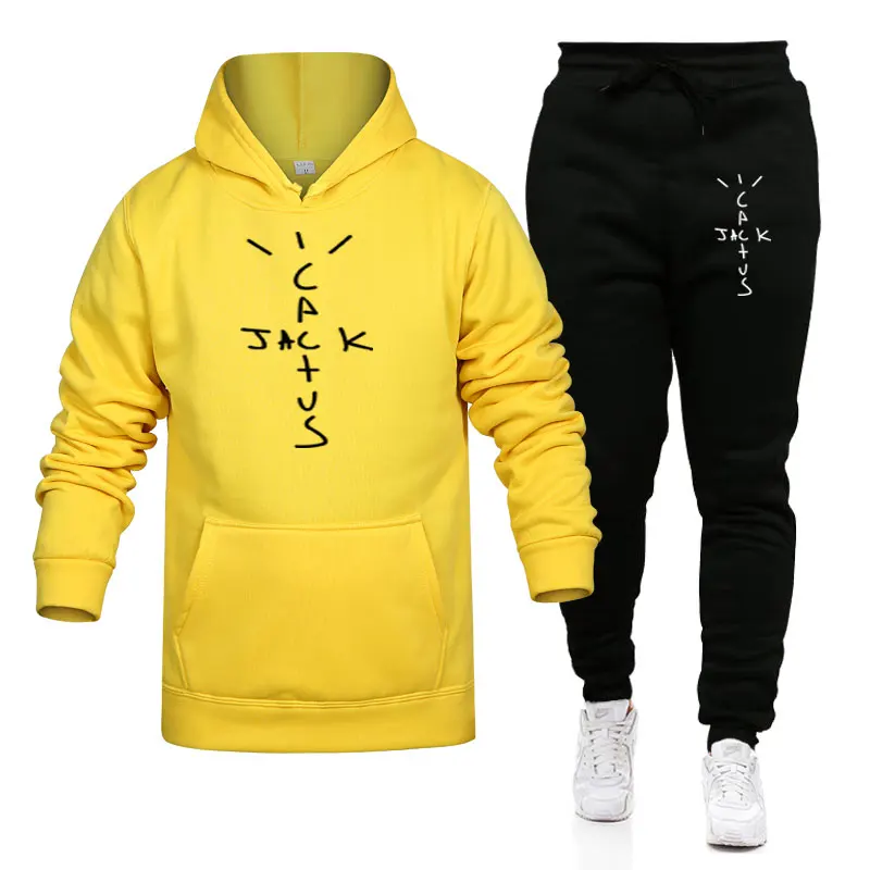 New Men's sets autumn fashion printed cotton fleece sweater hoodies sweatpants suit casual street men's tracksuit Men's clothes