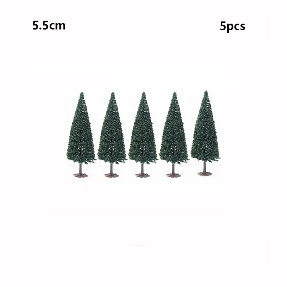 5pcs 5 Sizes Tower Shaped Trees Model Plastic Green Train Railway Railroad Scenery Landscape 5.5/6.5/8.5/10/11.5cm
