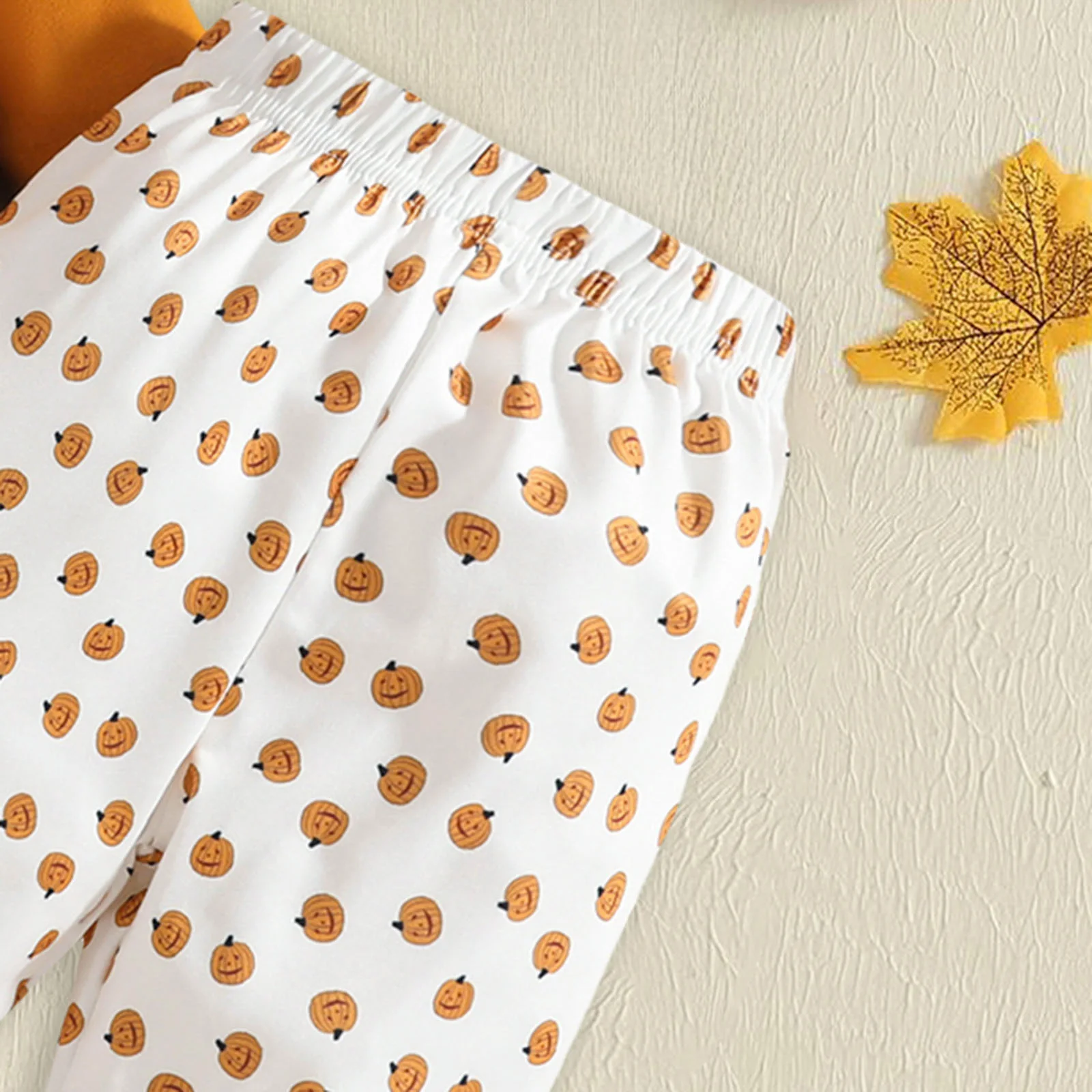 طفل خارج صالح طفل رضيع فتاة هالوين الزي اليقطين طباعة قميص طويل الأكمام وسراويل جرس قيعان ملابس الصيف الاطفال الفتيات #3