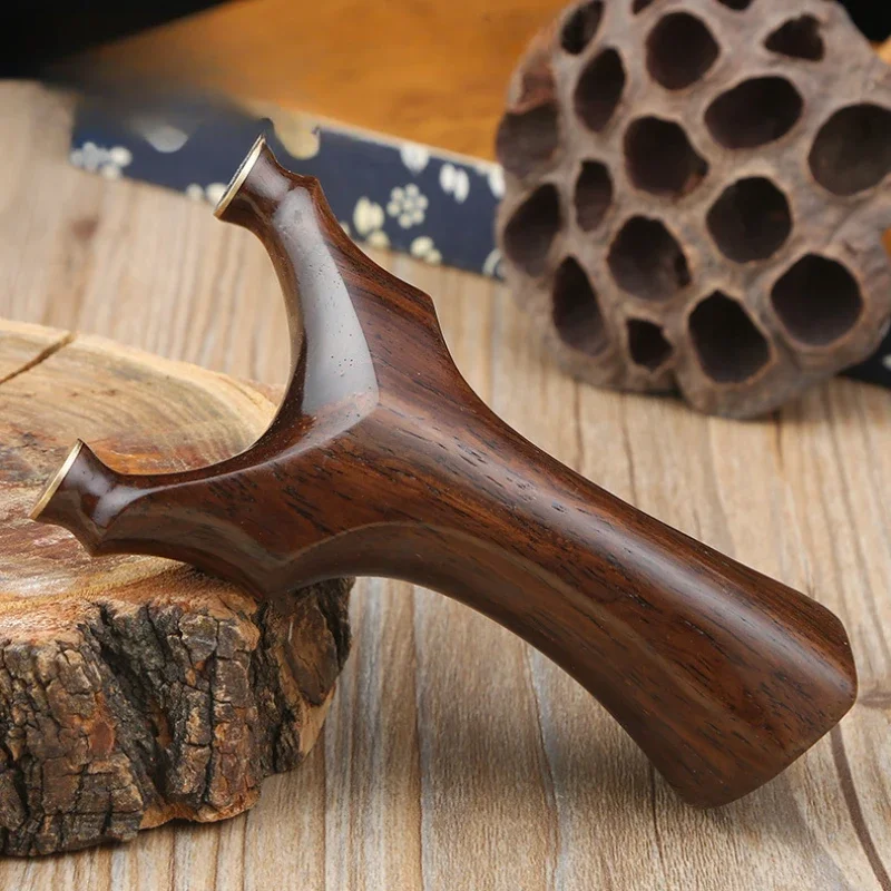 Outdoor Sports Hunting Shooting Toy Traditional Wooden High Precision Slingshot with Shooting Competitions Ebony Slingshot