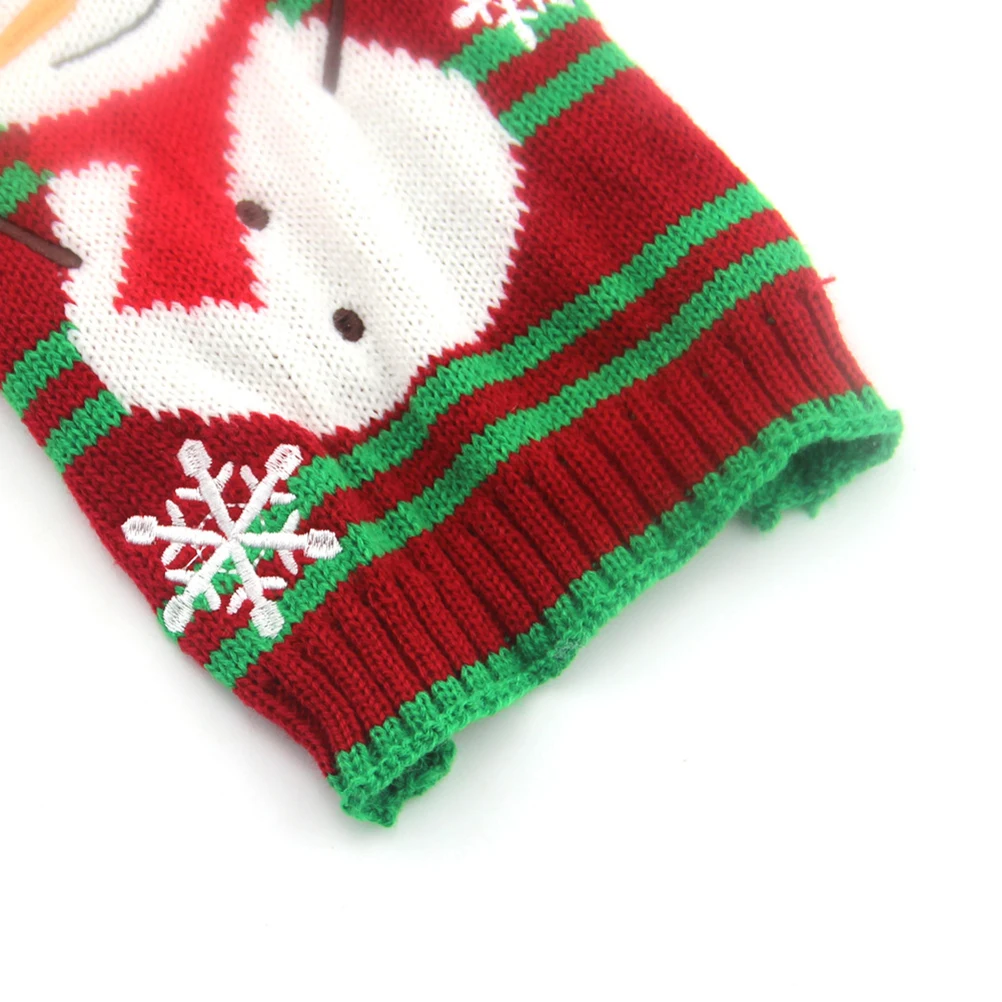 

1pc Pet Dog Sweater Snowman Pattern Christmas Themed Warm Puppy Costume Autumn Winter Clothes For Outdoor Walking Jogging