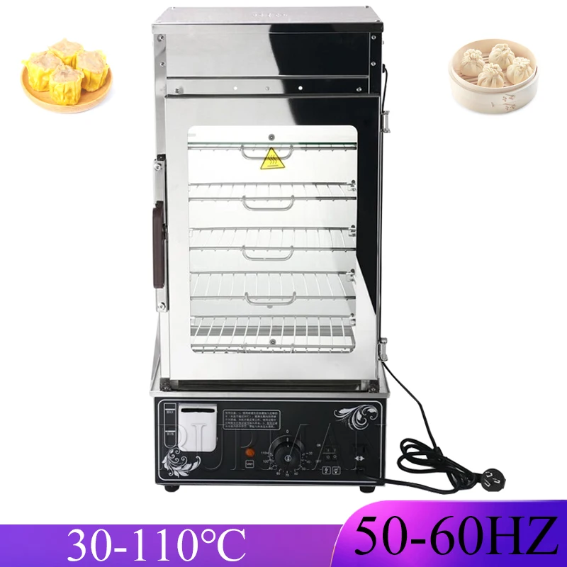 

Electric Bun Steamer 5 Layers Steamed Bread Sandwich Hot Showcase Stainless Steel Glass Cabinet Electric Food Warmer Display