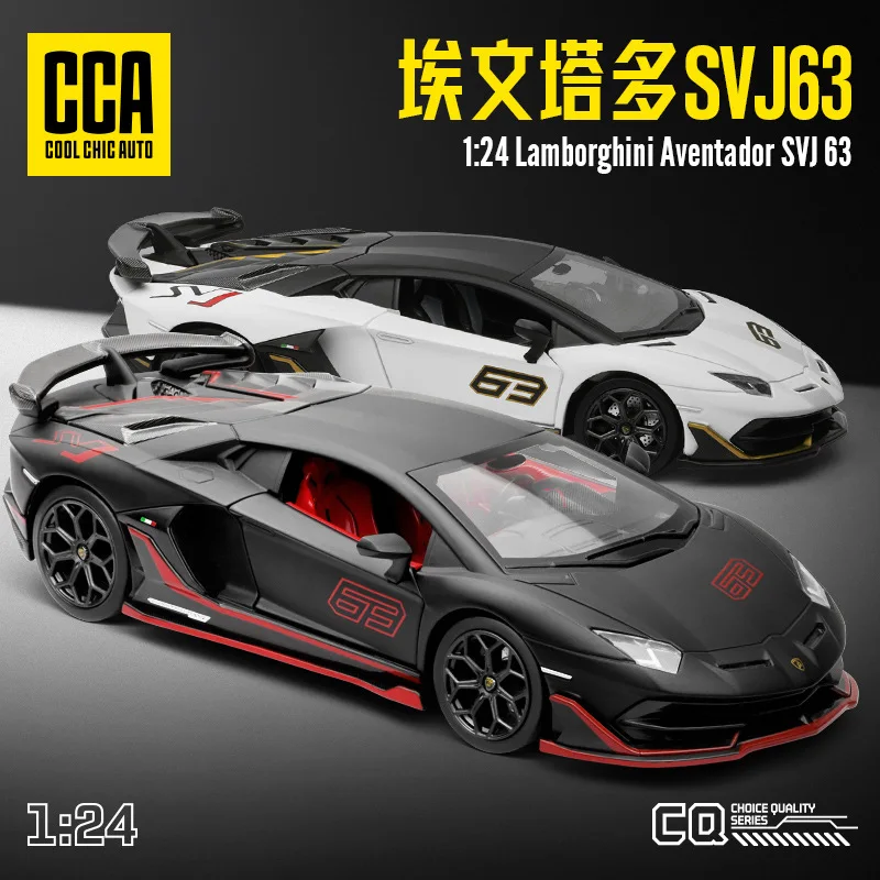 

1:24 Lamborghini Aventador SVJ 63 Alloy Racing Car Diecasts Metal Toy Car Model Collection Sound And Light Childrens Gifts A441