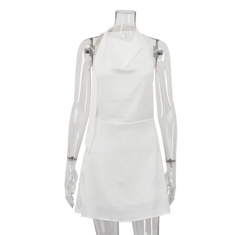 Сatin Halter Mini Dress