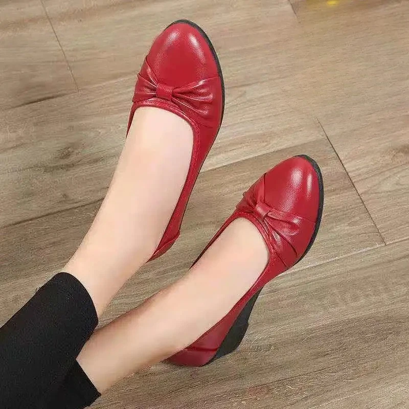 Shoes Women Mid Heel Office Lady Pumps PU Leather Black Basic Square Heeled Spring Autumn Loafers Female Zapatos