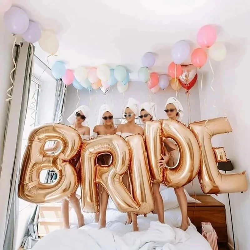 32Inch Rose Gold Silver Bride To Be Balloon Wedding Decorations Bride Letters Foil Ballon Bridal Shower Bachelor Party Supplies