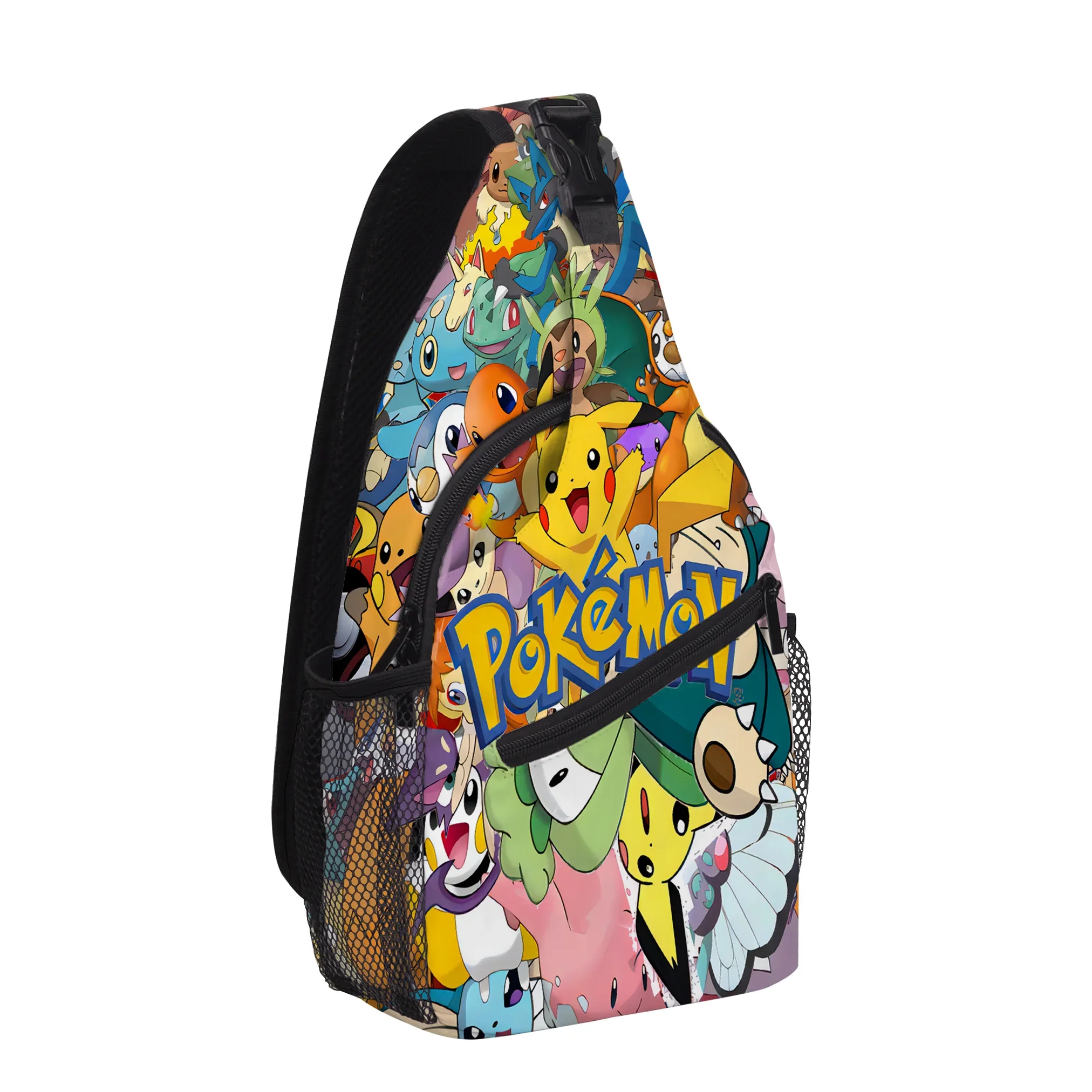 Printed Pikachu Pokemon Student Scross-body Waist Bag Small Shoulder Middle School Students Anime Kawaii Cartoon Mochila