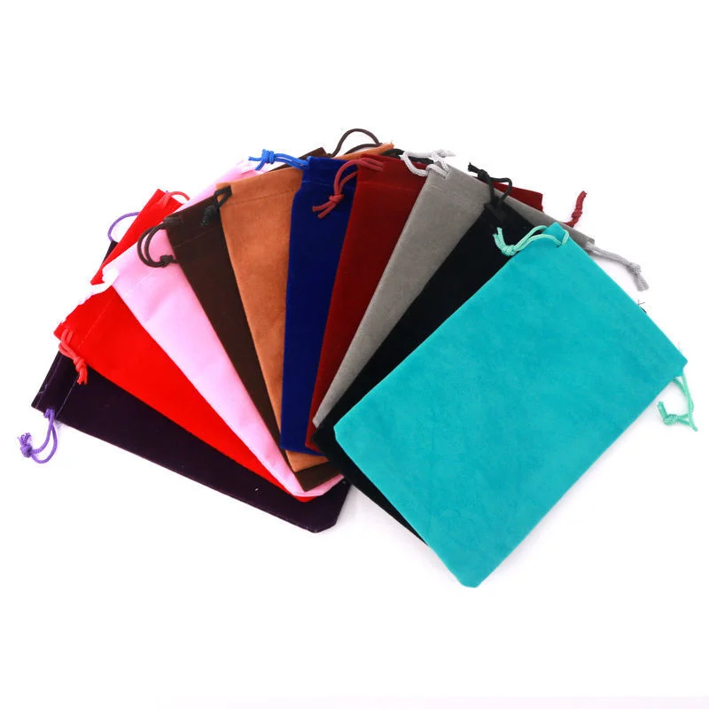 Coloful High Quality Jewelry Velvet Display Pouch Drawstring Velvet Bags for Decoration, Wedding Present Pocket & Gift Bags