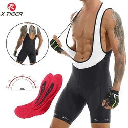 X-Tiger Cycling Bibs Shorts With Pocket Back Cutout Breathable Men's Padded Bike Tights Triathlon Men's Pro Licra Bicycle Shorts