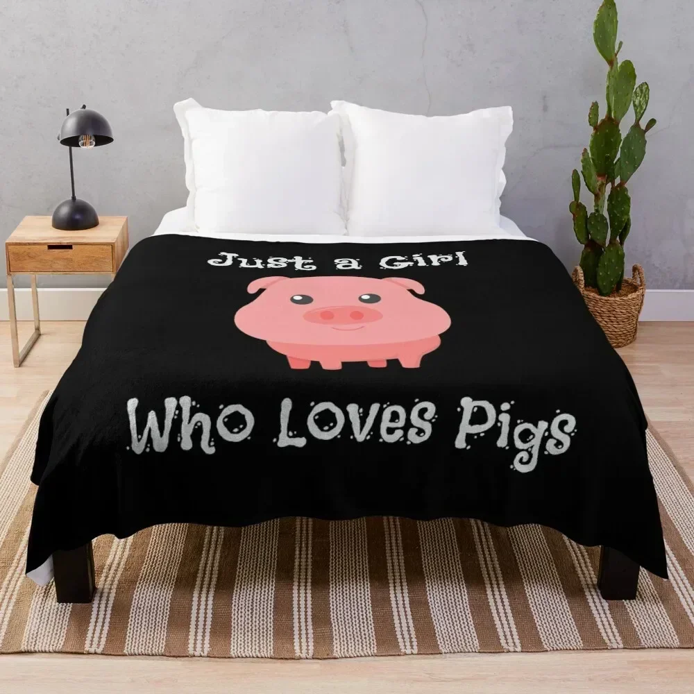 Just a Girl Who Loves Pigs Cute Baby Pig Piglet Throw Blanket Summer Cool Breathable Blanket for Sleeping