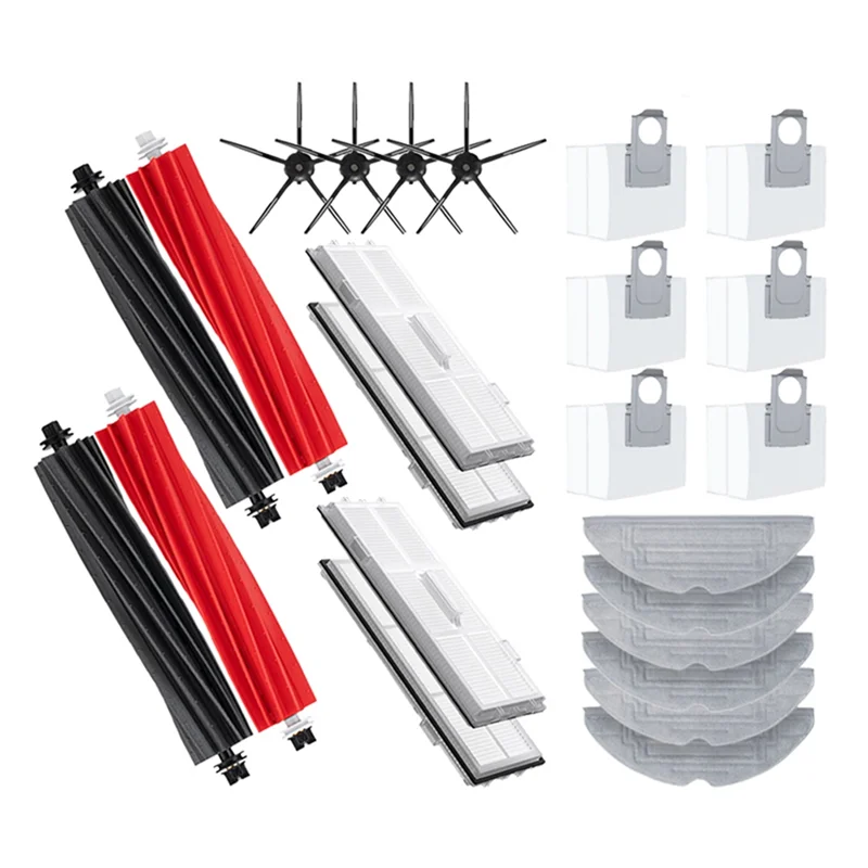 B46B-For Roborock S8 Pro الترا روبوت فراغ المزدوج الجانب الرئيسي فرشاة فلتر Hepa ممسحة الملابس كيس لجميع الغبار استبدال عدة