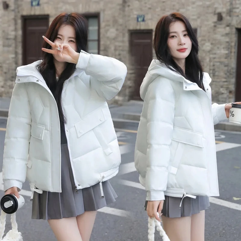 2023 New Women Short Jacket Winter Parkas Students Hooded Down Cotton Jackets Ladies Casual Warm Coat Female Overcoat Outwear