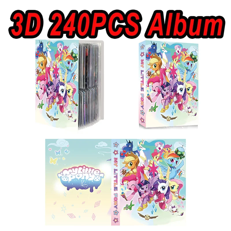 240 PCS My Little Pony Twilight Sparkle Applejack Cards Album Map Letter Folder Binder Notebook Game Collection Gift Toy Card