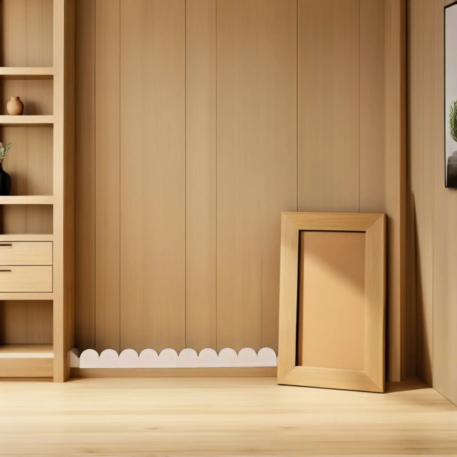 

20pcs Scalloped Wood Trim Unfinished Cabinet Door Molding Frame For Wall Window Bedroom Living Room Office Diy Craft Storage