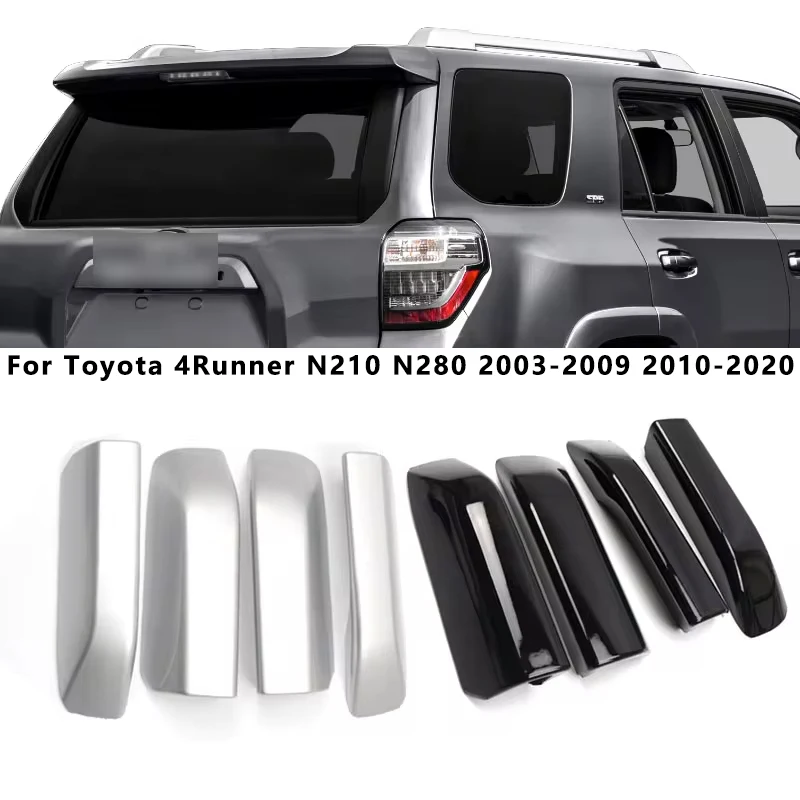 

4Pcs Silver/Black Roof Rack Luggage Rack For Toyota 4Runner N210 N280 2003-2009 2010-2020 Bar Rail End Cover Shell Cap Trim