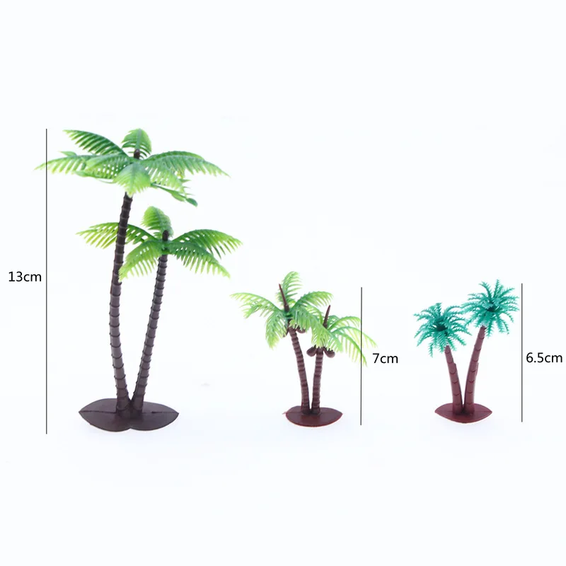 Mini Coconut Palm Tree Model Miniature Tropical Beach Diorama Scenery Architectural Model Accessories Desktop Decoration