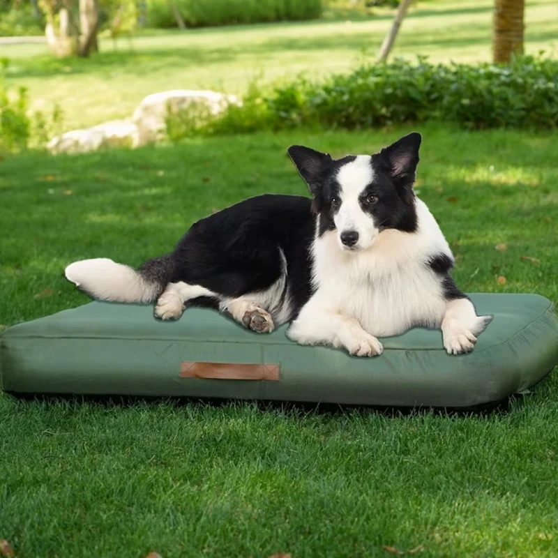 

Outdoor Inflatable Dog Bed for Medium Dogs Waterproof Summer Pet Mat Anti-Slip Bottom 41x28 Inch Army Green Removable Cover for