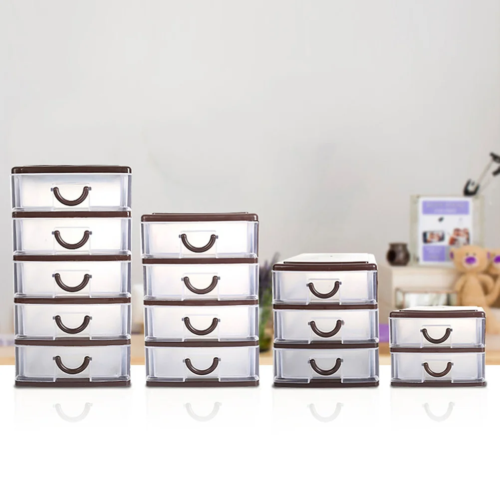 

Desk Storage Box Mini Organizers Office Sundry Desktop with Lid Nail Supplies Transparent Basket