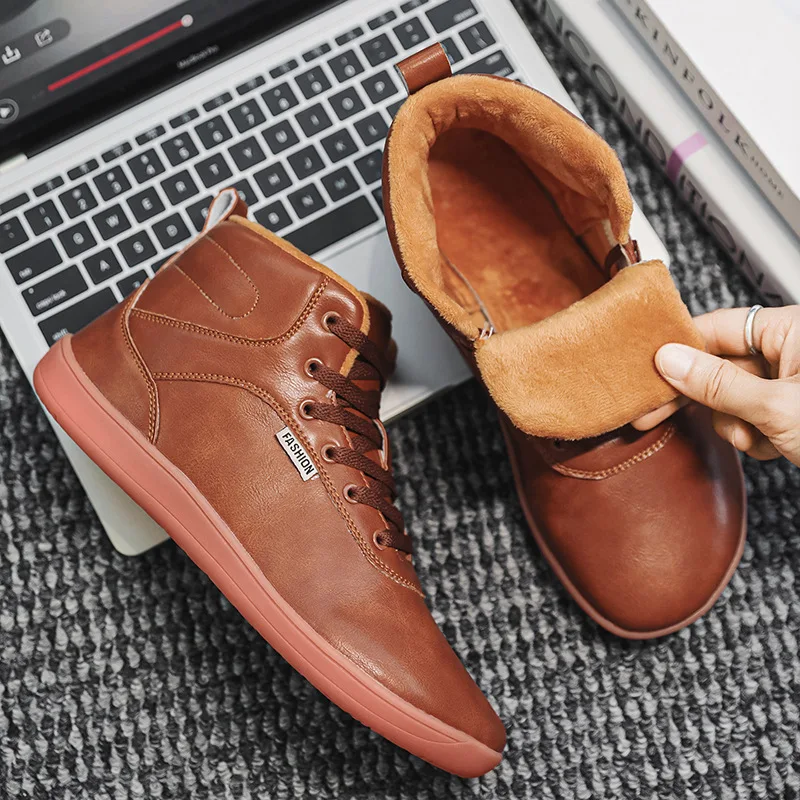 

Мужские ботинки, зимняя удобная обувь, мужские легкие теплые ботильоны на меху, зимние ботинки для мужчин, походная мужская рабочая обувь, обувь