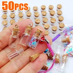 50/10PCS Transparent Mini Glass Bottle Cork DIY Decoration Exquisite Drifting Wishing Message Cute Jars Containers Gifts 0.5ML