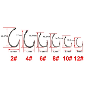 Hirisi 50 PCs hohe Kohlenstoffbeschichtung Stachel aus Edelstahl Karpfenfischerhaken mit Originalkastenhandel 8011 8 Hauptverkäufe ANZOIS FISHING - №8