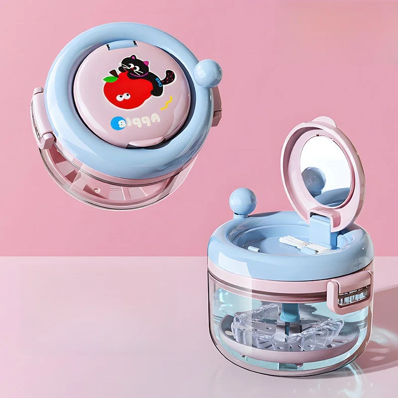 目に見えない矯正用リテーナーケースポータブル子供用歯科器具収納ボックス歯のクリーニング矯正器具ホルダー