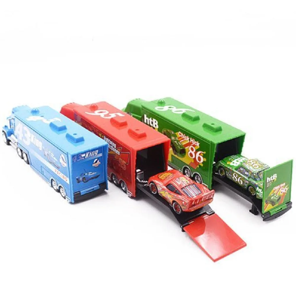 Disney Pixar Cars 3 juguetes Lightning Mcqueen Mack tío colección 1:55 vehículos fundidos modelo de aleación coche de juguete regalos para niños