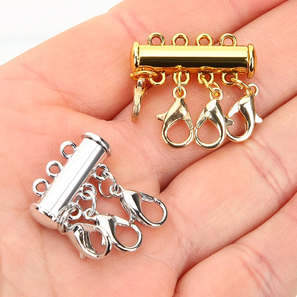 

6 Pcs Magnetic Connection Buckle Layering Necklace Clasp Clasps and Closures Connectors for Multiple Necklaces Helper Jewelry