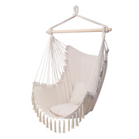 Garden Chair Hanging Hammock Chair Swing Deluxe Hammock With Pillow Outdoor Indoor Garden Furniture Hanging Rope Chair