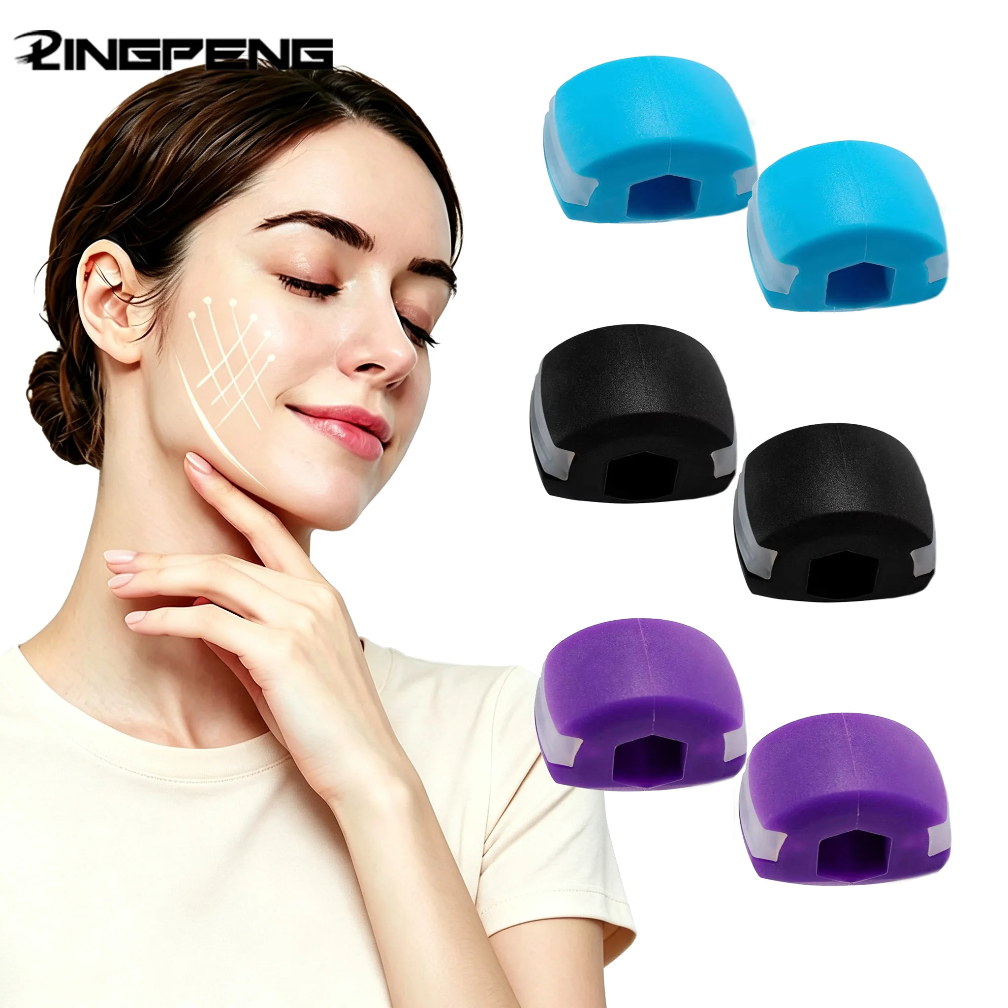 Jaw Exerciser Face Ball Jawline Muscle Fitness Facial Toner Cheekbones Trainer Gym Exercise Equipment Silica Gel