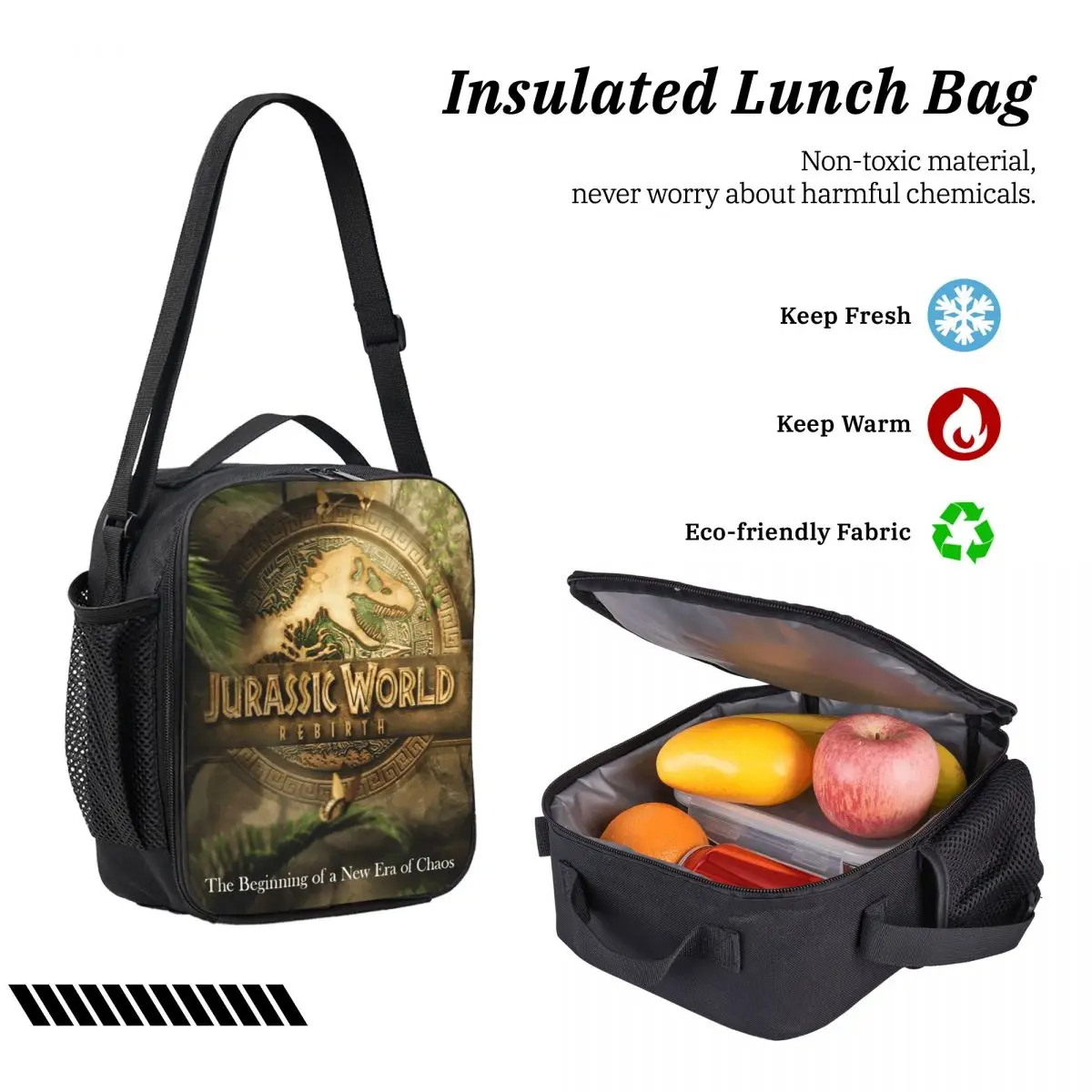 3Pcs Jurassic World Backpack Set for Girls Boys Pen Bags Bookbag Sets with Lunch Box For School Students Knapsack