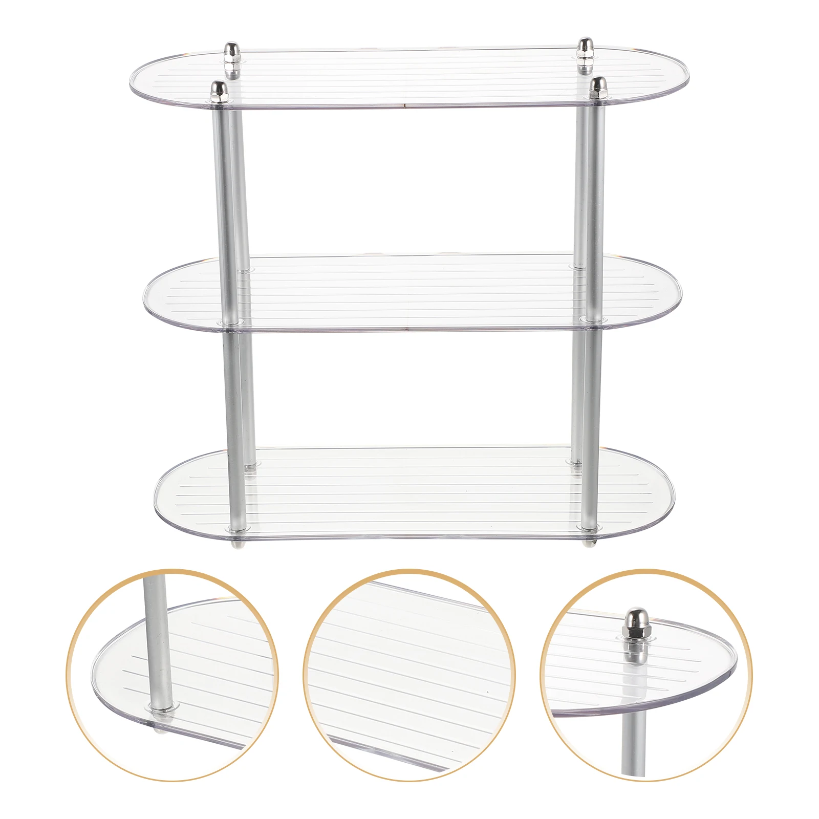 

Multi-Layer Desktop Storage Rack Bathroom Countertop Shelf Home Supplies Vanity Organizer Clear Display Stand