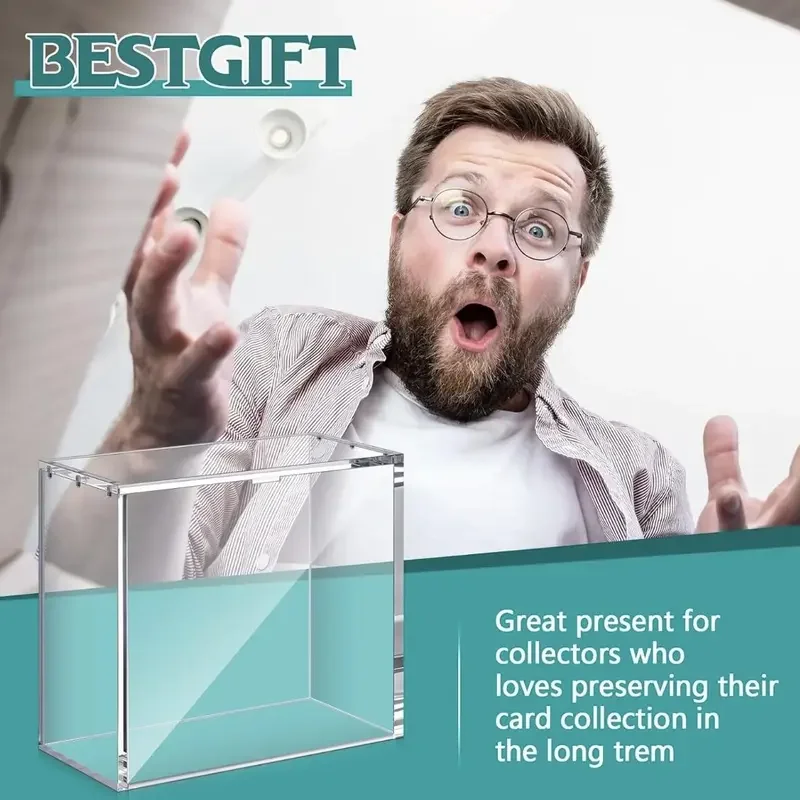 8MM+5MM Thick Sturdy Clear Acrylic Display Case,Magnetic Closure,Scratchproof&UV-Resistant,Stackable Dustproof Cover For ETB Booster Box,Rare TCG Cards Collectibles Display Storage Organizer,360 Degree View Showcase Holder For Card Collectors - view 7