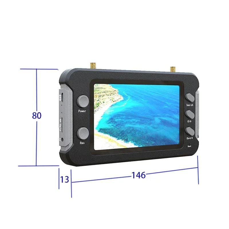 Monitor FPV 5.8G con DVR 40CH Display LCD da 4.3 pollici 16:9 NTSC/PAL registrazione Video di ricerca automatica per Quadcopter Drone RC FPV