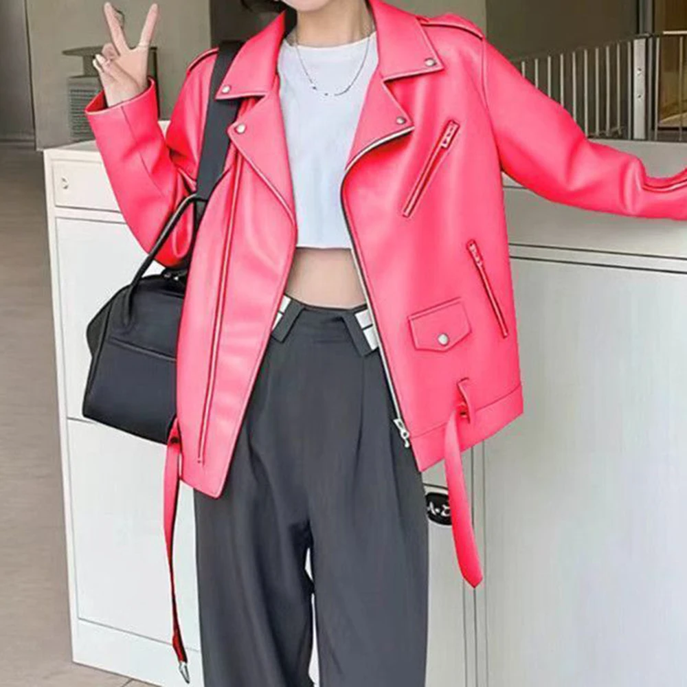 American 2026 leather new loose pu locomotive jacket temperament retro street leather jacket 6