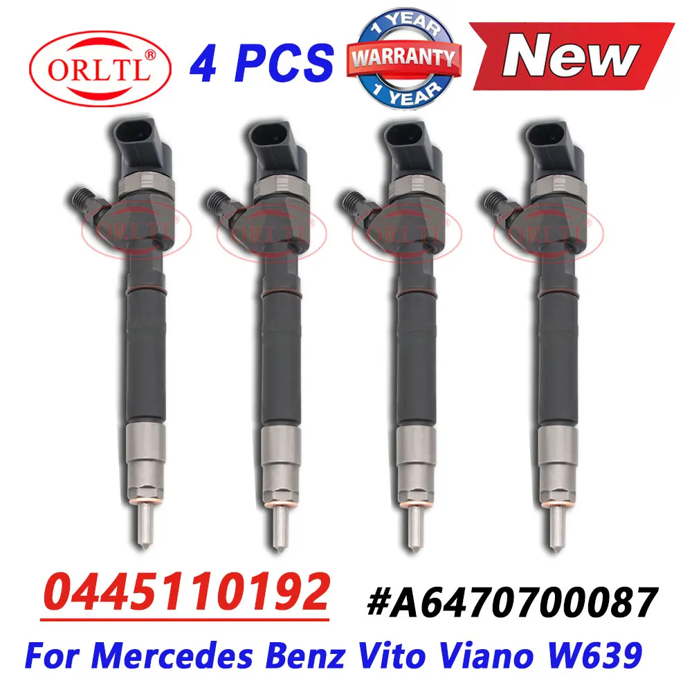 

4PCS 0445110192 OEM 6470700087 A6470700087 Diesel Fuel Injector Assy 0 445 110 192 0986435113 0986435114 For Mercedes Sprinter