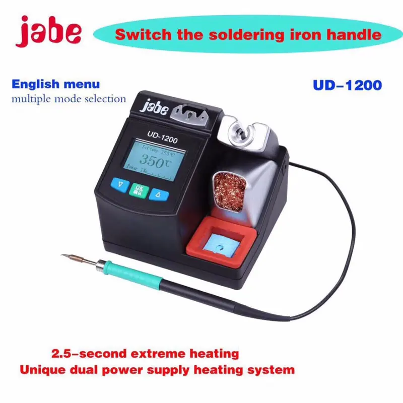 Jabe UD-1200 Precision Smart Lead-free Soldering Station Welding Iron 2.5S Rapid Heating With Dual Channel Power Heating System