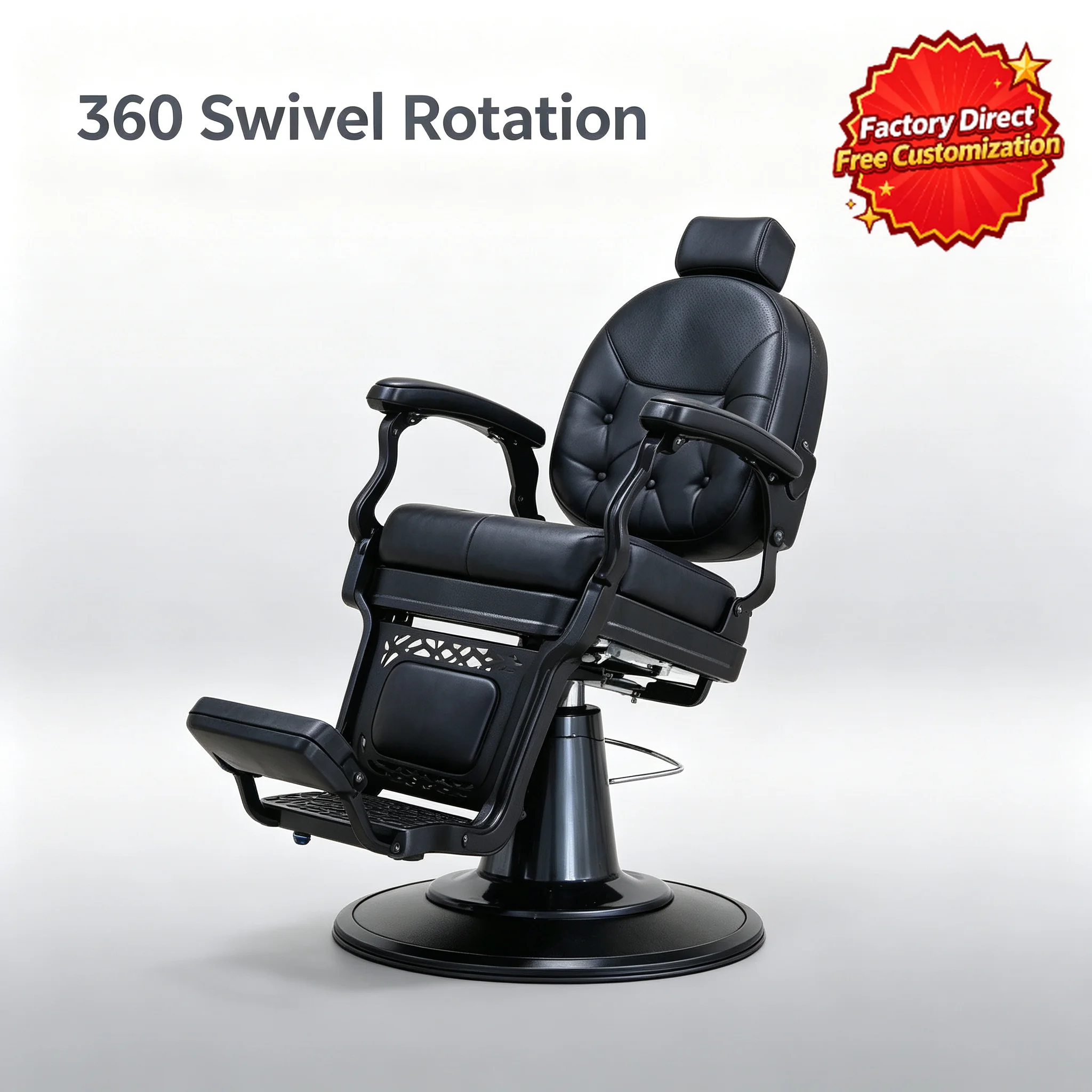 Barber Chair Hydraulic Height Adjustable Salon Hairdressing Chair for Barbershop Hair Salon Spa Use