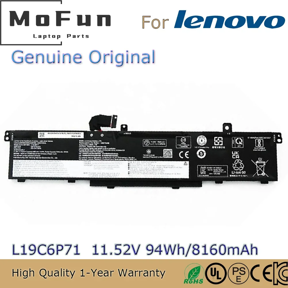 

Brand New Original L19C6P71 11.52V 94Wh Laptop Battery for Lenovo ThinkPad T15G P15 P17 Gen 1 20SUS4BX00 20SQ L19L6P71 etc.