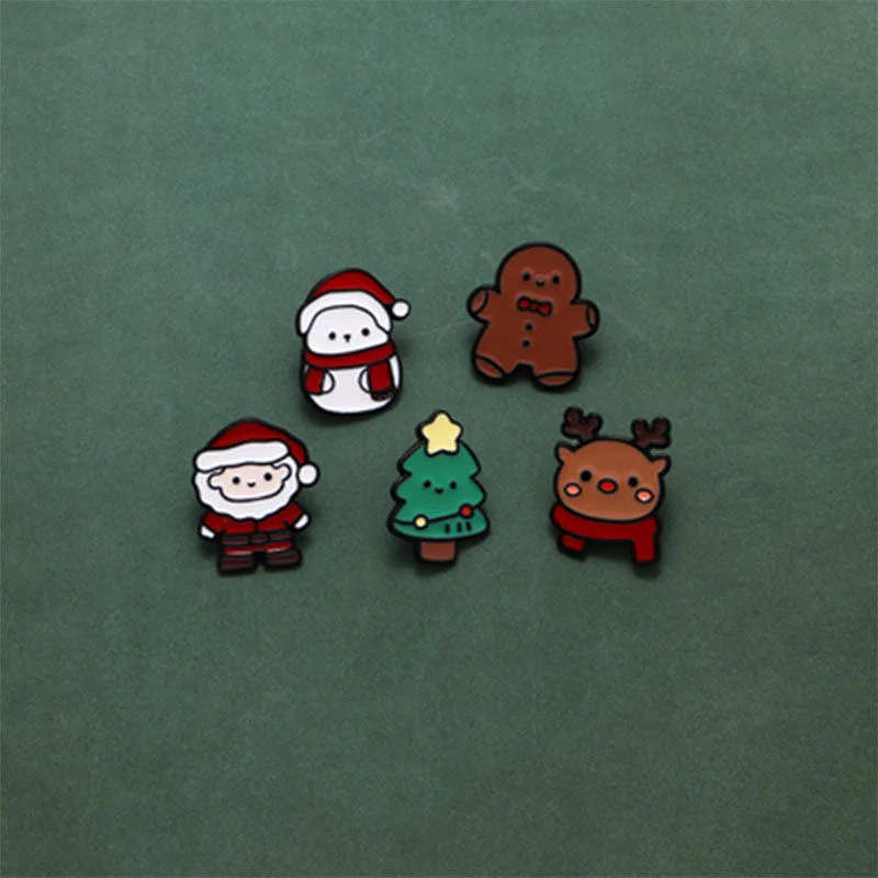 

New Santa Claus Brooch Cartoon Peripheral Cute Metal Badge Accessories Gift School Bag Decoration