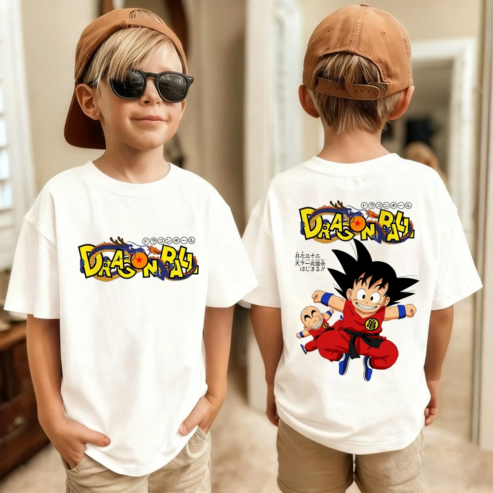 

Dragon Ball Japanese Anime Printed Men's T-Shirt Goku Boy Children's Harajuku Short Sleeve Kids Summer Girls T-shirt Clothing