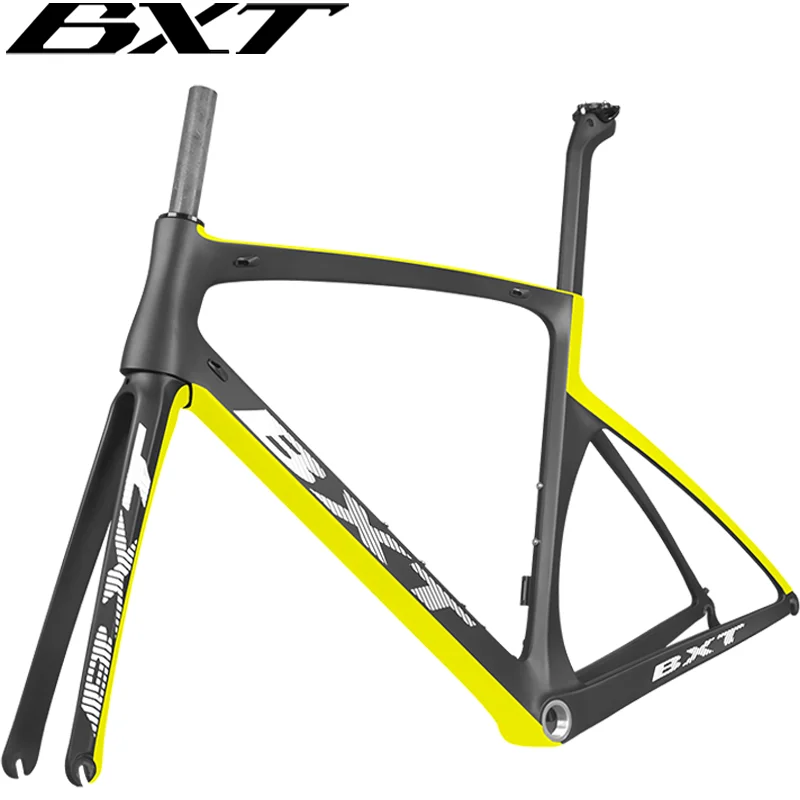 BXT Carbon Road Bike Frame V brake Cycling Di2 and Mechanical Hidden Cable Aero System Road Bicycle Carbon Hard Frames