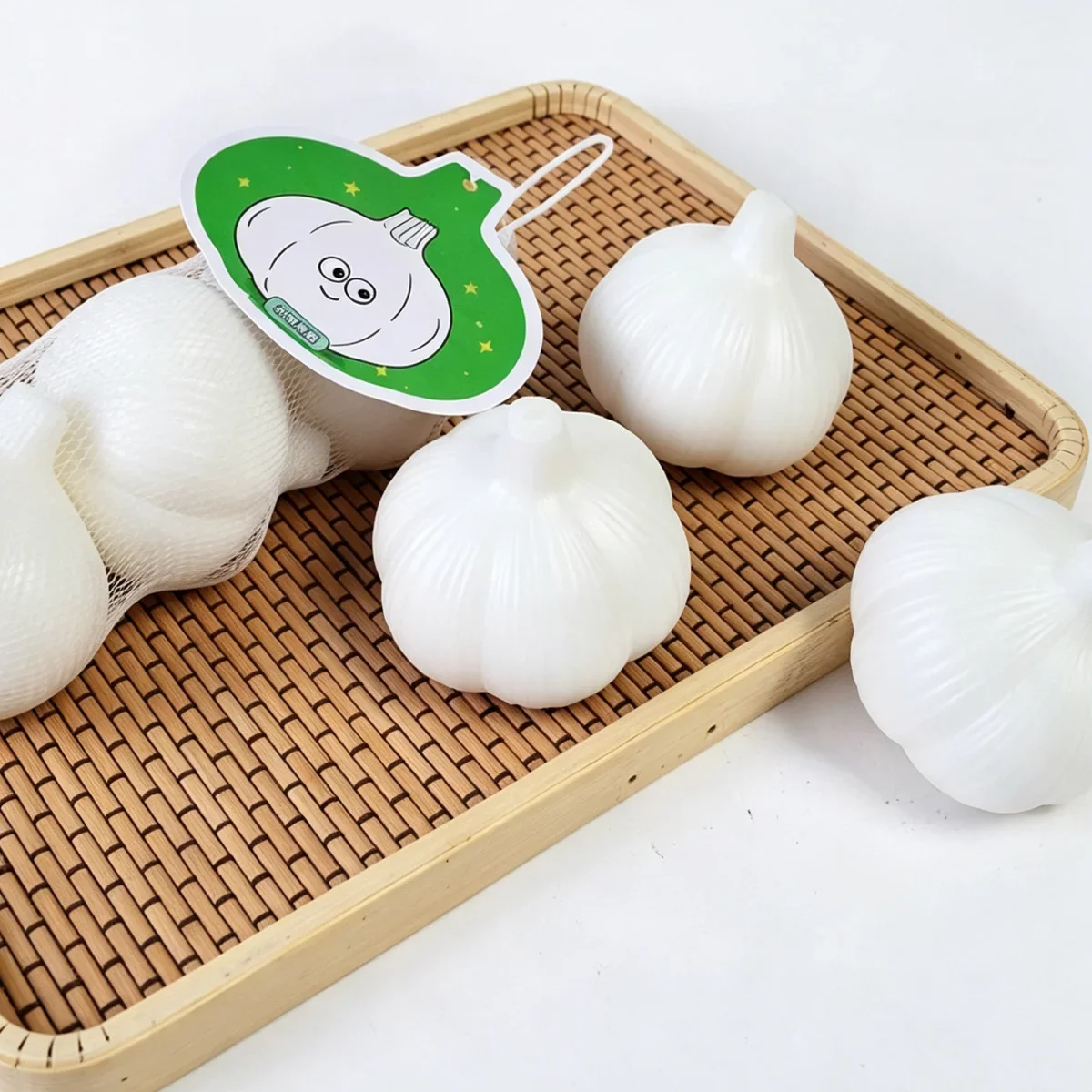 Homemade Garlic Squishy Stress Ball Toys Soft Crispy Sound Squeeze Fidget Toys ASMR Adult Sensory Stress Relief Toys Gift