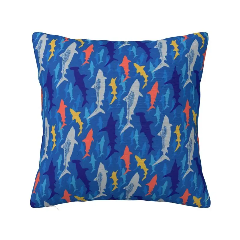 Fashion Ocean Animal Shark Cushion Covers 40x40cm Polyester Pillow Case Sofa Chair Square Pillowcase Decoration