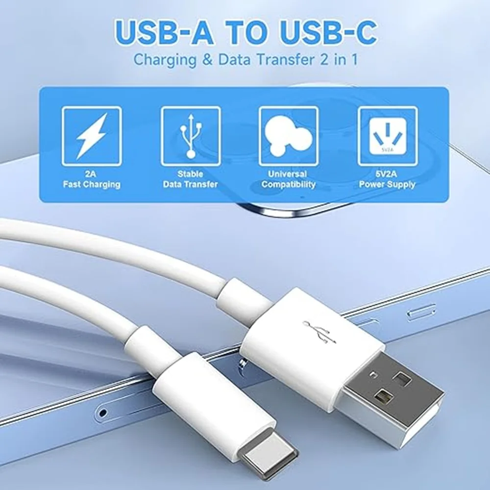 High Performance 3M 2Pack USB-A Type C Fast Charging Cable for iPhone 15/16/17 Samsung Huawei Lenovo All Smart USB-C Devices